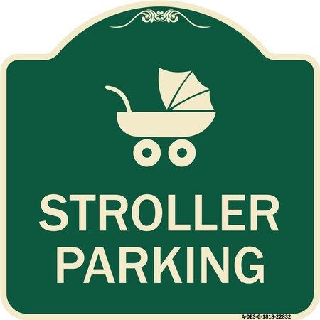 Signmission Stroller Parking With Graphic Heavy-Gauge Aluminum Architectural Sign, 18" x 18", G-1818-22832 A-DES-G-1818-22832